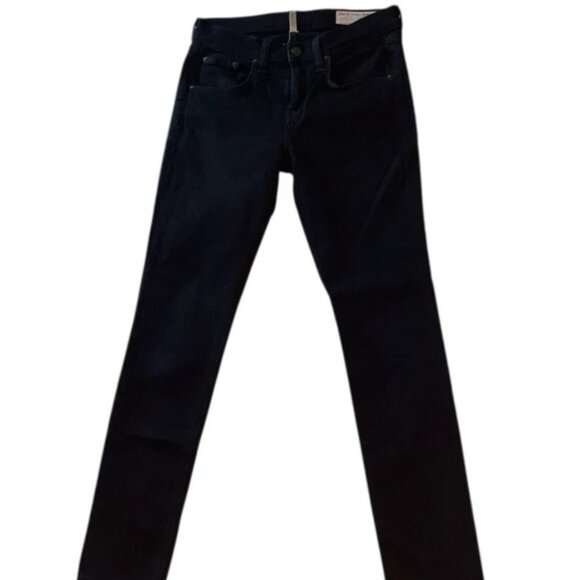 Rag & Bone High Rise Skinny Jeans Black Denim Size 26 - Picture 1 of 8